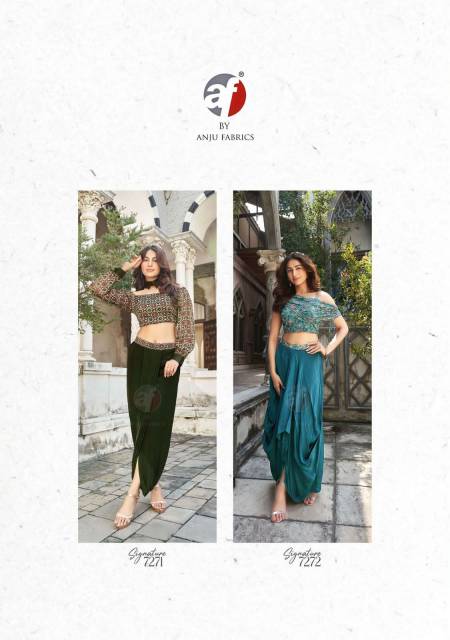 Drape Style Outfit Party Wear Readymade Suits Catalog